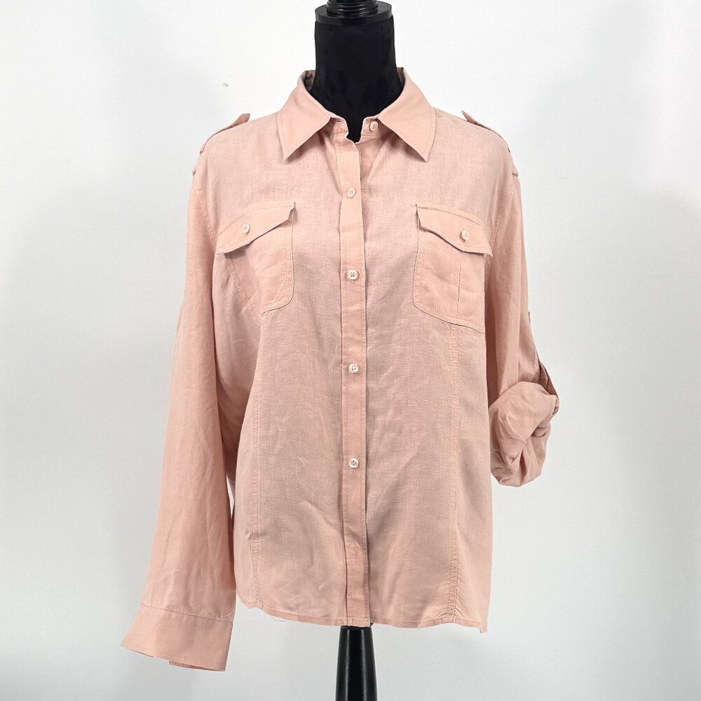 Liz Claiborne Linen Button Down Shirt Size XXL